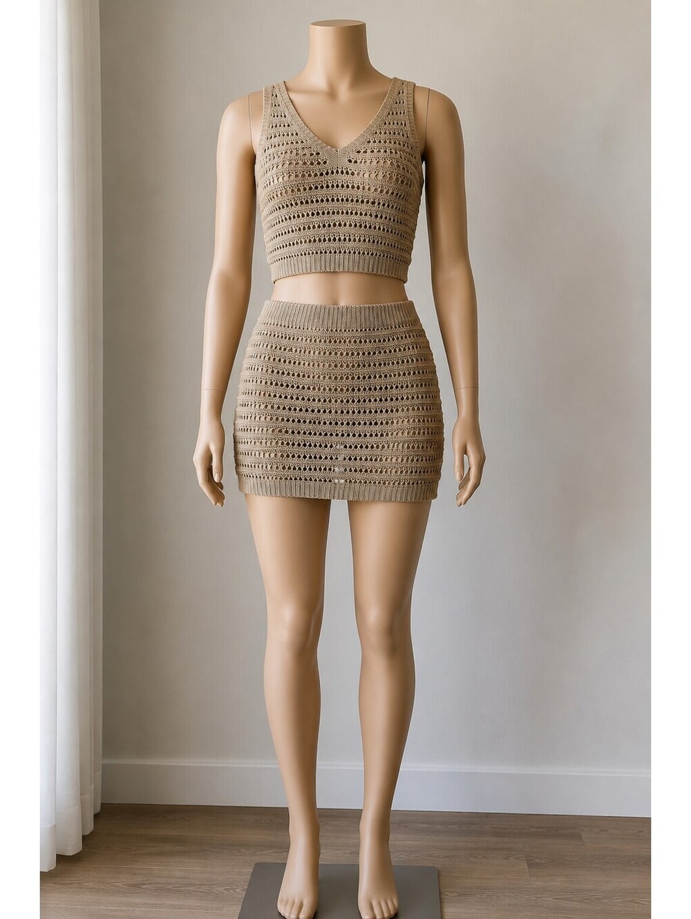 Salty Lemon Crochet Top Skirt Set L/XL NWT $119 MSRP